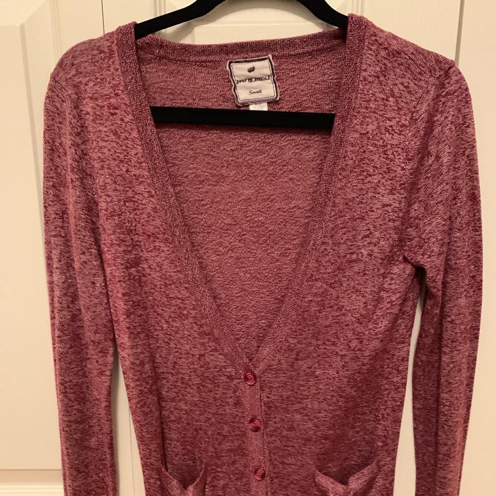 Long plum cardigan